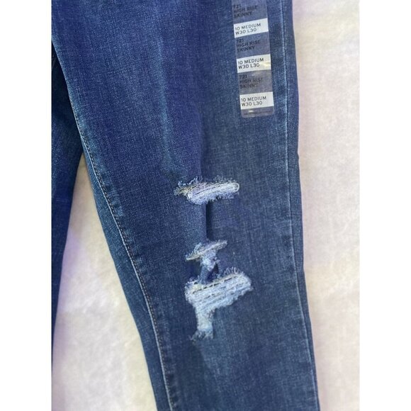 Levis Levi 721 High rise Skinny Jeans Size 30 x 30 Women New Distressed Skinny - Picture 5 of 16